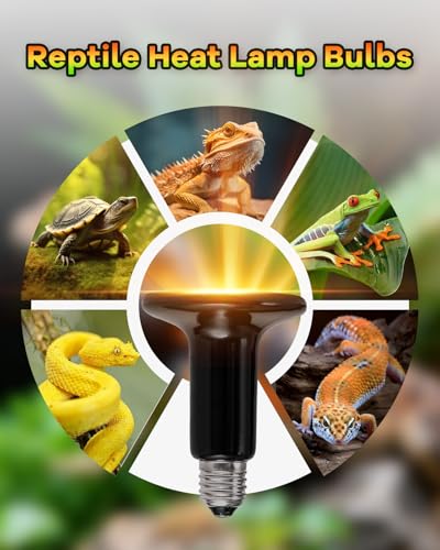 100W Ceramic Heat Emitter, 2 Pack Reptile Heat Bulbs, Ceramic Heat Lamp for Reptiles, Amphibian, Chicken, Dog, Cat, Snake, Chicken