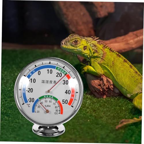 Happyyami Reptile Temperature and Humidity Gauge Dual Display Hygrometer for Terrarium Easy to Read Color-Coded -Saving Design for All Reptiles and Cages