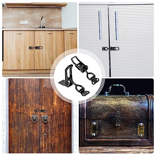 2 PCS Black Toggle Latch Clamp 300lbs Heavy Duty Adjustable Pull Latch - Quick Release Smoker Door Metal Clamps for Box, Gate, Cabinet, Case