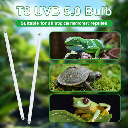 LUCKY HERP T8 30W UVB 5.0 Reptile Light, UVA UVB Reptile Light Bulb 2 Pack, Fluorescent Lamp for Reptiles Amphibians Lizards Chameleons - size: 36inch 5.0