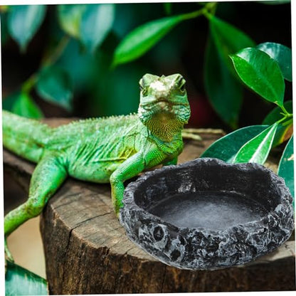 ORFOFE 2pcs Reptile Water Dish Food Feeding Container Water Storage Basin for Turtles Snakes Lizards for Easy Care and Habitat Decoration