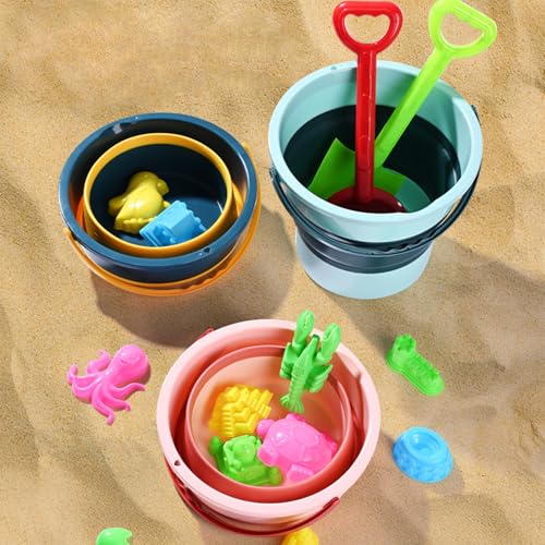Collapsible Bucket 3PCS 1.3 Gallon/5L Small Plastic Household Cleaning Mop Buckets Foldable Water Bucket for Car Wash Fishing Camping Beach (3PCS) - color: 3pcs