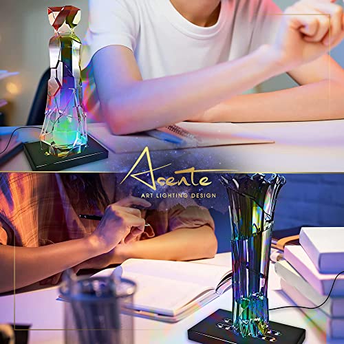 20 LED Lighted Base for Glass Art - Rectangular Satin Matte Black White Light Stand Base for 3D Art Glass, Room Decor and Gemstones and Crystals - AC/USB Adapter Powered (Black) - style: 20 LED