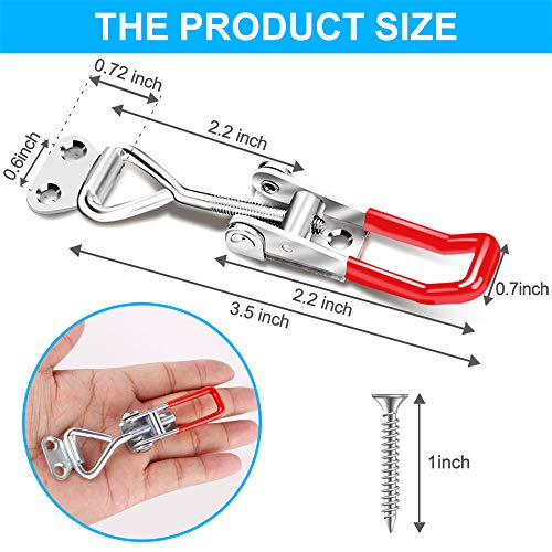 Vicuna R 6 Pack Toggle Latch Clamp 4001, Adjustable Toggle Clamp Latch | 330Lbs Holding Capacity, Quick Release Hasp Clamps, Heavy Duty Pull Latches for Lid Jig, Tool Box Case, Smoker, 24PCS Screws - style: 4001-6PK