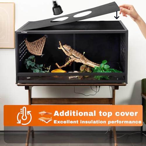 3-Tier Stackable 40x16x16 44 Gallon PVC Reptile Enclosure System, Three Habitats with Spacer Kits