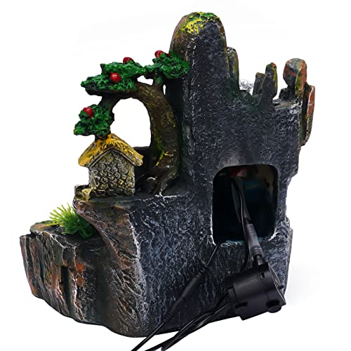 Waterfountain Indoors Tabletop Fountain Indoor Small Rockery Desktop Mountain Waterfall with Fog & LED for Home Office Atomizing Humidifier Small Waterfall Style 2 - color: Style 2