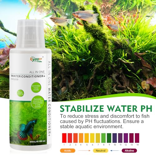 hygger Aquarium Water Conditioner for Freshwater, Neutralizes Chlorine, Chloramines, Reduce Heavy Metals, Ammonia & Nitrite, Safe for Fishes and Plants, 500 ML - size: 500ML