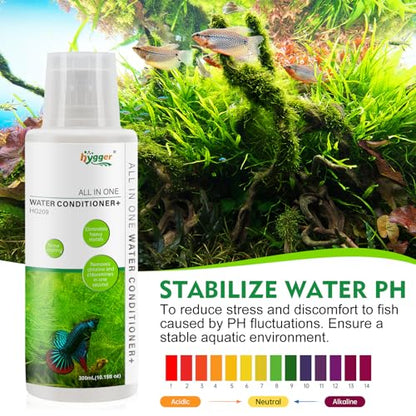 hygger Aquarium Water Conditioner for Freshwater, Neutralizes Chlorine, Chloramines, Reduce Heavy Metals, Ammonia & Nitrite, Safe for Fishes and Plants, 500 ML - size: 500ML