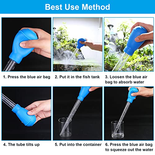 WEAVERBIRD Manual Fish Tank Water Changer Aquarium Dropper, 30ml Aquarium Clean Pipette Dropper, Fish Tank Cleaning Waste Remover, Aquarium Gravel Cleaning Straw, Blue - color: Blue