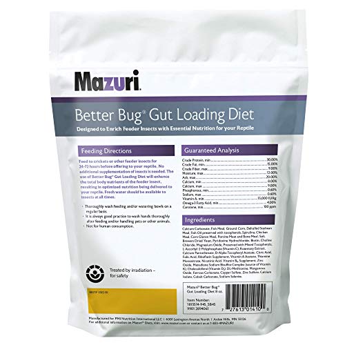 Mazuri | Better Bug Gut-Loading Cricket Diet | 8 Ounce (8 OZ) Bag