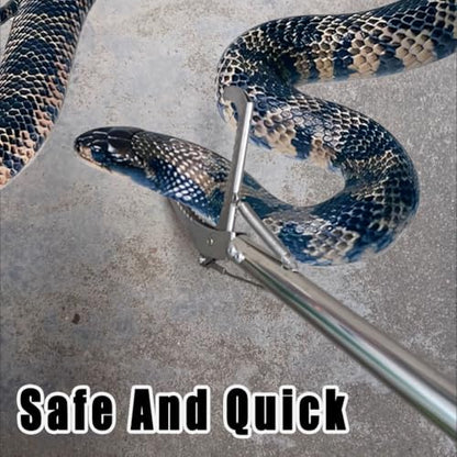 60" Professional Snake Grabber Tongs，Stainless Steel Snake Tongs with Collapsible Wide Jaw, Reptile Handling Tool, Snake Catcher