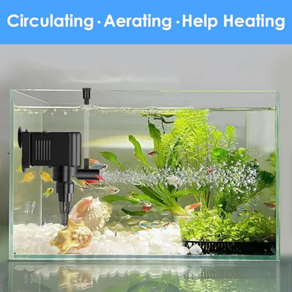 AquaMiracle Aquarium Powerhead Pump Circulating Water Pump 265 GPH for 60-80 Gallon Aquariums with Aerating Features - size: For 60-80 Gal Aquarium