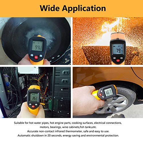 GM320 Infrared Thermometer Gun | -50 to 400℃,Precise Aiming,Distance to Spot Ratio 12:1, 5 to 14um,For Cooking,Heated Air Conditions