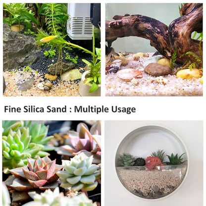 1 LB Fine Natural Silsand, Coarse Silica Sand for Plants, Aquariums, Fire Pits, Terrariums, Cactus and Succulent Plants & Garden Sand Grit - color: 1LB Silica Sand