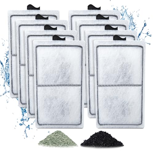8 Pack PF-S Filter Cartridges Only Compatible with Silenstream PF10 Power Filters, Replacement Aquarium Carbon Cartridge with Zeolite, Size 5.5 in L x 3.1 in