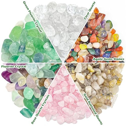 1.5LB Clear Quartz Crystal Chips Bulk Tumbled Stones,0.35-0.5 Inch Crushed Crystal Rocks for Aquarium Fish Tank DIY Jewelry Vase Filler Aquarium Gravel Plant Pot - color: White, size: 1.5lb