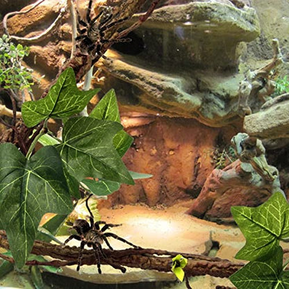 Reptile Corner Branch,Climbing Terrarium Plant Decor Terrarium Plant Ornament with Suction Cup for Snake Lizard Bearded Dragons Gecko Climbing, Reptile Terrarium Climb Corner