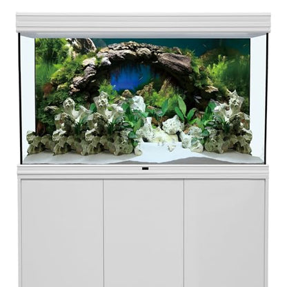 30x18 in Arch Stone Aquarium Backdrop Aquatic Plant Fish Tank Background | AWERT River Bed & Lake Vinyl Terrarium Background - size: 30x18in/75x45cm