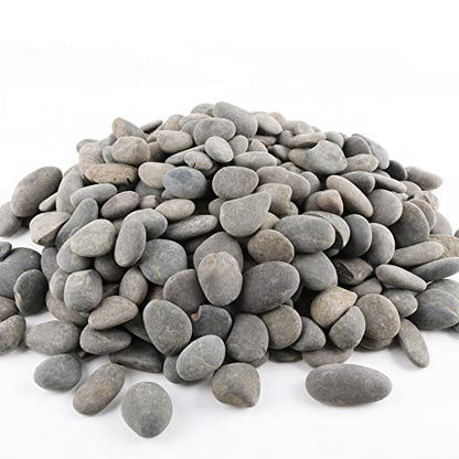 18 Pounds Natural River Rocks Mexican Beach Pebbles for Garden Landscape Stone Paving Stone Grey (1Inch) - size: 18LB, style: Medium