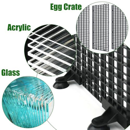 LINLAN 10 Pieces Aquarium Divider Suction Cup Clips, Glass Fixing Clips, Plastic Mesh Board Isolation Holders for Fish Tank (Black) - color: Black