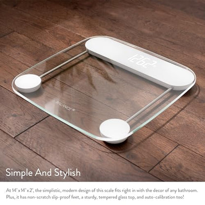 Greater Goods Digital Weight Bathroom Scale, Shine-Through Display, Accurate Glass Scale, Non-Slip and Scratch Resistant, Body Weight (Clear) - style: Basic - Clear