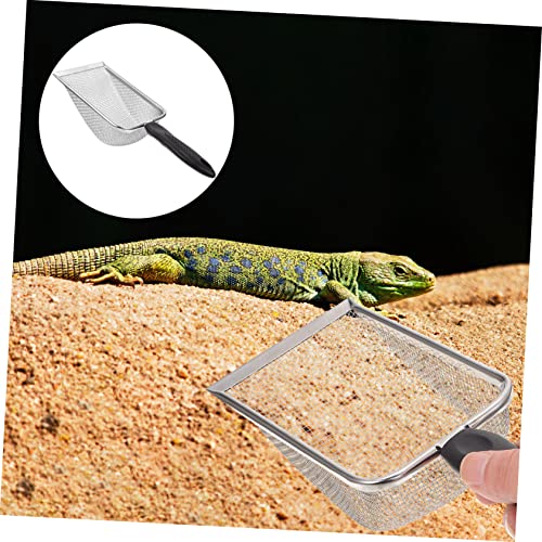 BESPORTBLE Stainless Steel Reptile Sand Shovel PET Manure Residue Cleaning Tool for Turtles Lizards Snakes Easy to Use Sturdy