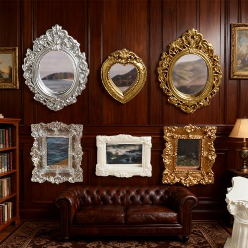 Miniature Dollhouse Accessories 4 Pcs Dollhouse Picture Frames Doll House Furniture for Handmade Lovers and 1:12 Scale Dollhouse Enthusiasts(Gold) - color: Gold Frames