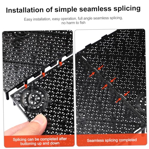 20 Pcs Aquarium Undergravel : Fish-Tank Divider, Aquarium Bottom Plate - PVC Splicing Clapboard (Black) - size: 20pcs