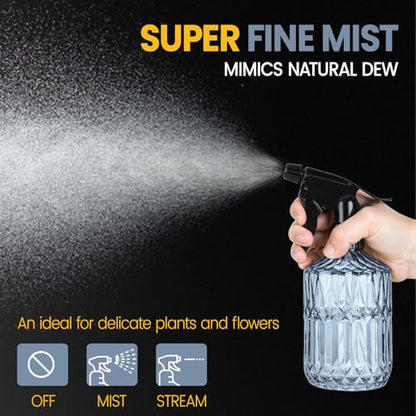 Glass Plant Mister Spray Bottle, 13.5 oz Refillable Plant Misters for Inside, Pretty Glass Spray Bottles for Cleaning, Hair, Cat, Succulent, Houseplant with Adjustable Mist Nozzle (Blue) - color: Blue