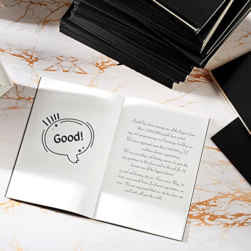 100 Pcs Journals Notebooks Bulk - Kraft Softcover A5 Small Notebooks 5.5 Inch x 8.3 Inch Notepads with 60 Page 30 Sheet for Writing Sketch Travel Office Supplies(Black,Unlined) - color: Black, style: Unlined