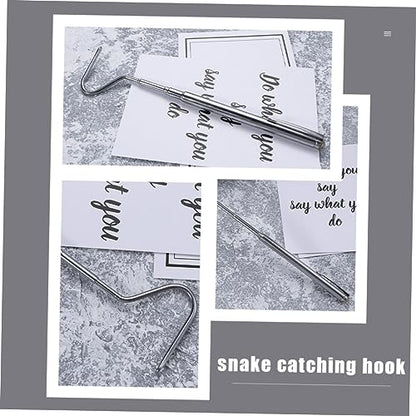 BESPORTBLE Portable Extendable Snake Hook 71cm Stainless Steel 2Pcs Silver | Easy-grip Handle, Convenient for Carrying, Wild Catching Use, Reptile Enthusiasts, Snake Enthusiasts