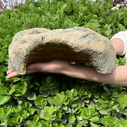 Extra Large Resin Reptile Hide for Ball Pythons, Lizards, Leopard Geckos, Bearded Dragons - Simulation Rock Hideout Cave for Habitat, Turtle Terrarium Decor