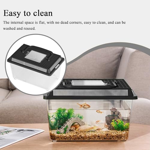 Reptile Keeper - 23x13x15.5cm Cric Ket Cage, Outdoor Container, Reptile Feeding Box Lizard Tarantula | Portable Habitat Feeding Box with Handle Tank Carrier for Pet, Gecko Frog