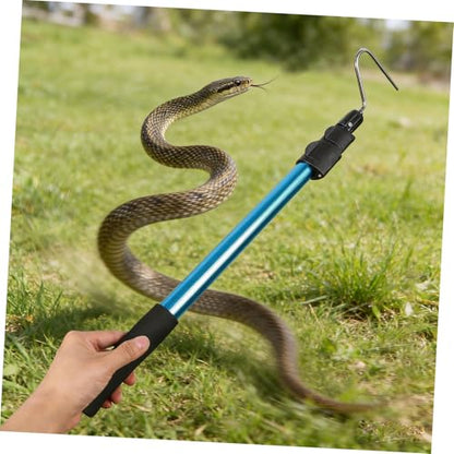 Extendable Aluminium Alloy Snake Hook Stick with Non-Slip Handle, 19.7-45.7in Retractable Snake Grabber Tool for Safe Pet Reptile Handling Indoor and Outdoor Use