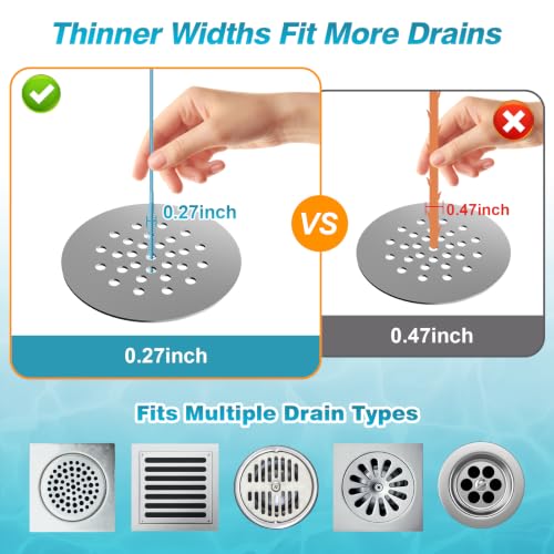 4 Pack 50 Inch Drain Snake Hair Drain Clog Remover Tool for Bathroom Sink | Reusable Brush, 50-Inch Break-Resistant Steel Wire Rope with Nylon Coating, 0.27-inch wand for Shower Drain Cleaning