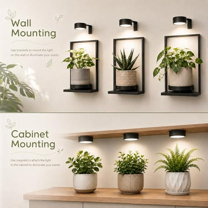 3-Pack Rechargeable Grow Lights for Indoor Plants, Cordless Plant Grow Lamp