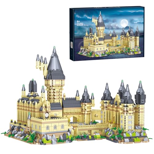 3000+PCS Micro Mini Hog Magic Castle Building Blocks Toys set with tweezers | Creative Ideals HC Tower Building Bricks Set,High difficulty, long assembly time,incompatible,Present for 14+ Kids or Adults - style: HC Castle