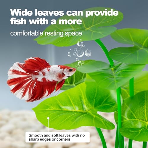 12 Pack Silk Aquarium Plants Betta Fish Tanks Decor，Betta Hammock 6-inch Fish Tank Plants Aquarium Decor，Suitable Artificial Fish Tank for Betta,Goldfish & Reptile Tanks Ornament Accessories