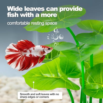 12 Pack Silk Aquarium Plants Betta Fish Tanks Decor，Betta Hammock 6-inch Fish Tank Plants Aquarium Decor，Suitable Artificial Fish Tank for Betta,Goldfish & Reptile Tanks Ornament Accessories