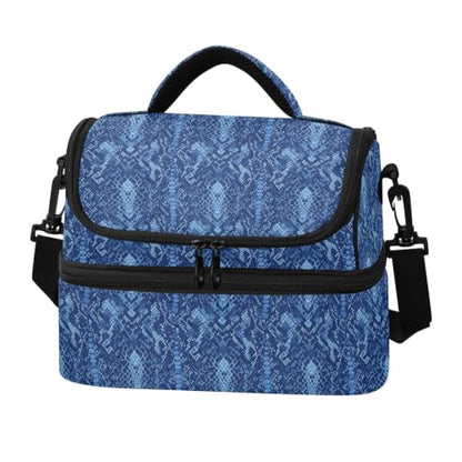 Snakes Insulated Lunch Tote Bag Organizer for Men | 8L Double Deck,Large Lunch Box with Shoulder Strap,Thermal Meal Prep Cooler,Suitable for School Work Picnic Office Travel