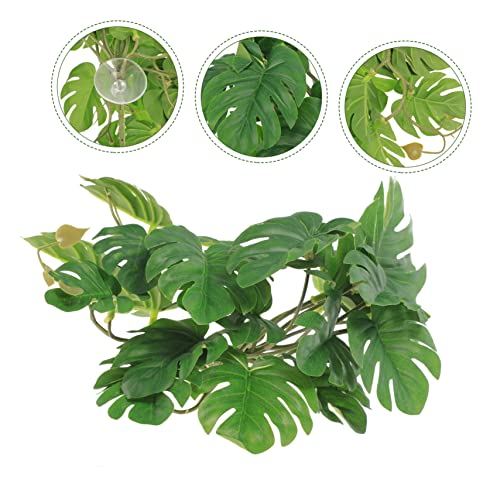 BESPORTBLE Hanging Plant for Reptile Terrarium 23 Leaf Faux Plant Wall Hanging Sturdy and Fade-Resistant Reptile Tank Accessory