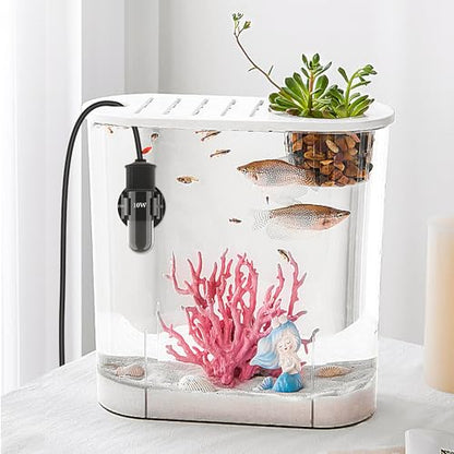 Small Aquarium Heater,Submersible Adjustable Mini Fish Tank Heater 10W,Betta Heater with External Temperature Controller,LED Temperature Display, Used for 1-2 Gallon