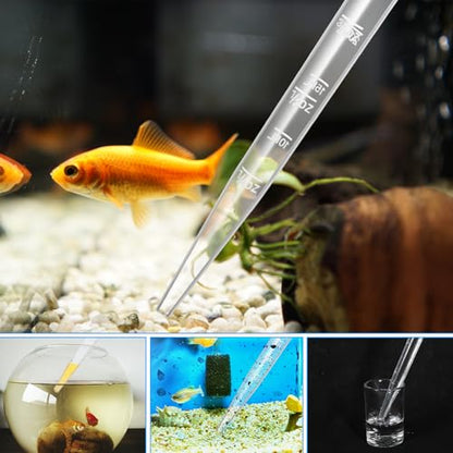 Aquarium Cleaning Dropper, 30ml Aquarium Clean Pipette Dropper, Manual Fish Tank Water Changer, Gravel Cleaning Straw, Fish Tank Cleaning-Tool, Feeder Pipette (Blue)