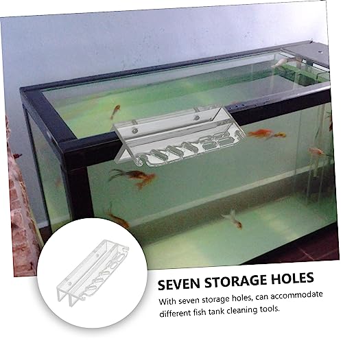 LIOOBO Aquarium Cleaning Tool Holder Acrylic Water Grass Stand Fish Tank Organizer
