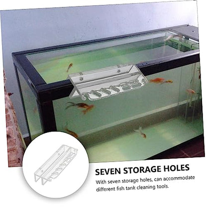 LIOOBO Aquarium Cleaning Tool Holder Acrylic Water Grass Stand Fish Tank Organizer