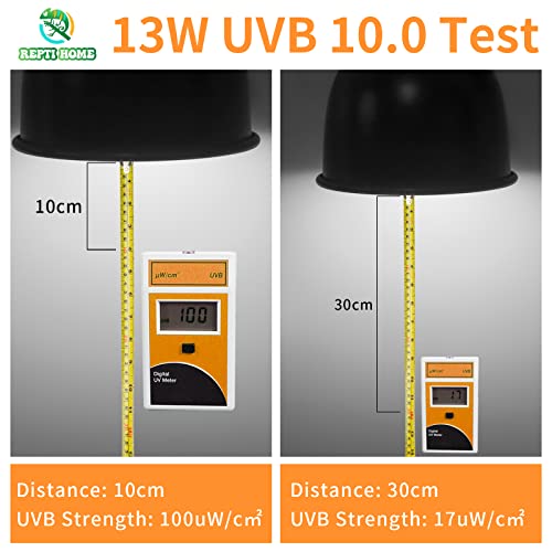 UVB Reptile Light 10.0, 13W Desert UVA UVB Bulb for Reptiles, Compact Desert Terrarium Lamp, Reptile UVB Light Bulb for Bearded Dragon, Lizard, Tortoise, Snake, Gecko - size: 10.0-13