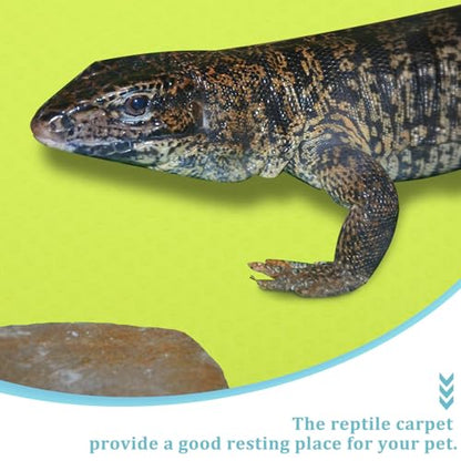 Ipetboom Crawling Blanket Reptile Carpet Reptile Substrate Mat Reptile Supplies Leopard Print Bedding Gecko Bedding Mat Bearded Dragon Accessories Snake Cage Accessories Reptile Cage Carpet - color: Light Green
