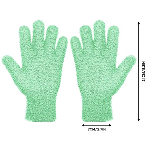 Patelai 2 Pairs Microfiber Gloves for plants Dusting Cleaning Glove Mittens House Cars Blinds Dusting(Blue, Grass Green,X-Large) - color: Blue, Grass Green, size: X-Large