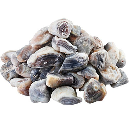 SUNYIK 1LB Natural Raw Striped Agate Stones Rock for Tumbling Cabbing | Irregular Healing Crystal Rock Stones for Aquarium, Terrarium Fish Tank, Fountain Rocks, Jewelry Making, Rock Collections - color: Striped Agate(0.8"-1.5")