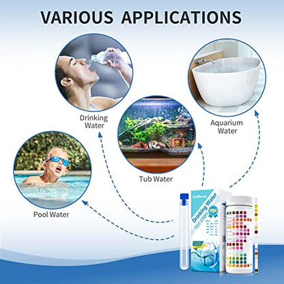 16 in 1 Water Test Kit with 125 Test Strips for Home Water Quality Testing | Drinking Water Test Strips, Well and Tap Test Kit for pH, Hardness, Chlorine, Lead, Iron, Copper, Nitrate, Nitrite, etc - size: 16 IN 1